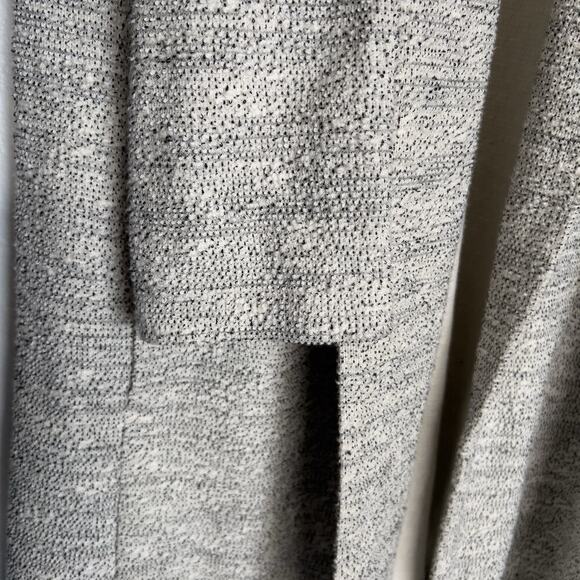 Eileen Fisher Cardigan Medium Marled Terry Shawl Pockets Mid Black Cream Thick - Picture 5 of 9